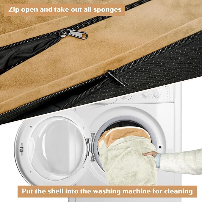 Comfort Expression Orthopedic Dog Bed for Large Dogs 36x27 Inch, Waterproof Supportive Egg Crate Foam Large Pet Bed with Removable Bolsters, Dog Couch with Washable Cover & Non-Slip Bottom, Caramel