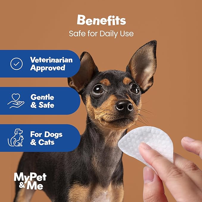 My Pet & Me Dog & Cat Eye Cleaning Wipes – 120 Ct | Tear Stain Remover | Natural Plant-Based Pet Wipes | Gentle Grooming Cloths for Daily Eye Care