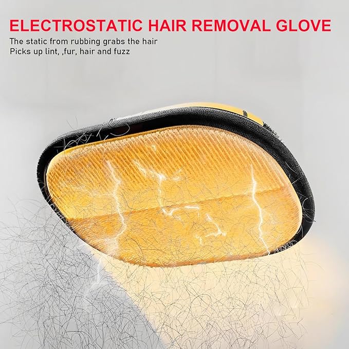 3Pcs Pet Hair Removal Glove for Cats & Dogs, Reusable Electrostatic Pet Hair Gloves,Pet Hair Remover, Newly Upgraded Pet Hair Removal Tool for Car Seat,Clothing,Carpet,Couch