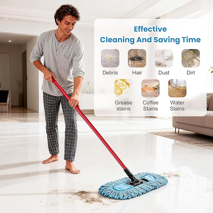 3 Pack Mop Head Replacement Head for O-Cedar Dual-Action Dust Mop Pads Refills Microfiber Mop Head Replacements Hardwood Floors Cleaning Washable Replace Pads