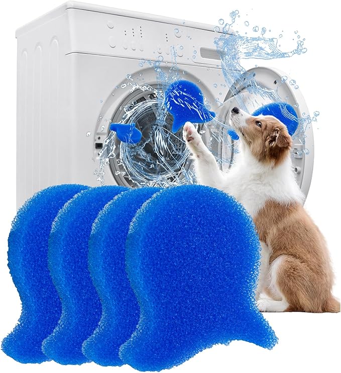 4PCS Pet Hair Remover for Laundry - Reusable Lint Fur Catcher Tool,Effortlessly Removes Dog Cat & Dog Hair from Clothes in Washing Machine Hair Catcher