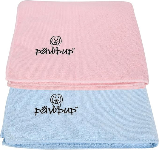 Dog Towels for Drying Dogs Super Absorbent Microfiber Pet Grooming Towel for Dogs, Cats and Other Pets (40 x 24 Inches, Pink and Blue)