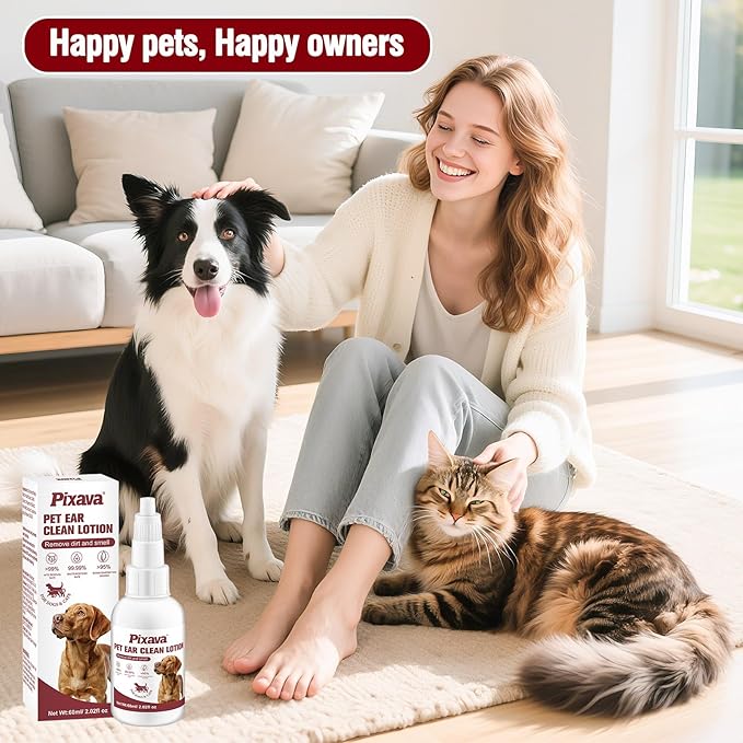 Dog Ear Infection Treatment Drops, Cat Ear Cleaner to Help Remove Debris &Smell for Cats & Dogs,Soothe and Relieve Itchiness
