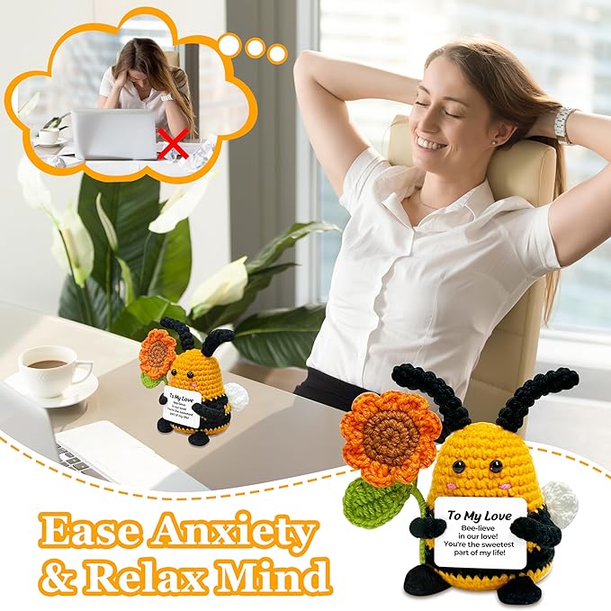 Funny Christmas Valentines Gifts for Her Him - to My Love Birthday Thanksgiving for Wife Husband Girlfriend Boyfriend Couples, Emotional Crochet Bee Decor Christmas Stocking Stuffers