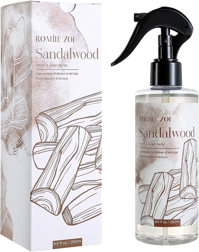 ROMIIE ZOI Room Air Freshener Spray Room Mist, with Natural Plant Extract, Sandalwood Scent, 8.5 FL OZ.