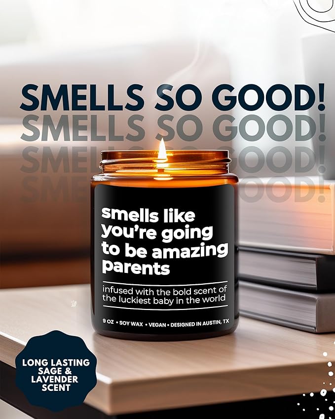 Amazing Parents Candle, Unique Gifts for New Parents for Mother's Day & Father's Day, New Parent Gifts for Couples, Gender Reveal Presents for Mom and Dad to Be, Gift-Ready