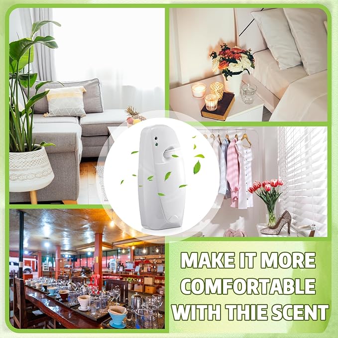 Automatic Air Freshener Spray Dispenser Home indoor Wall Mounted Automatic Spray Dispenser Air Freshener Spray, Commercial and Home Use, Bathroom, Hotel, Office and Public Area (White, 8 Pcs)