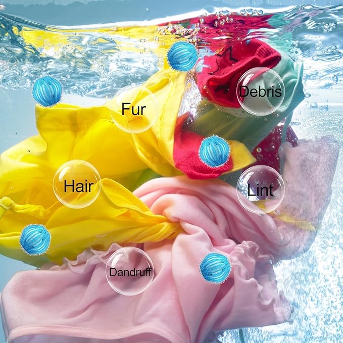20PCS Pet Hair Remover for Laundry, Reusable Lint Catcher for Washing Machine, Effective Cat Dog Laundry Pet Hair Catcher for Clothes, Sheets, Towels, Fleece Blankets, They Don’t Damage Fabric