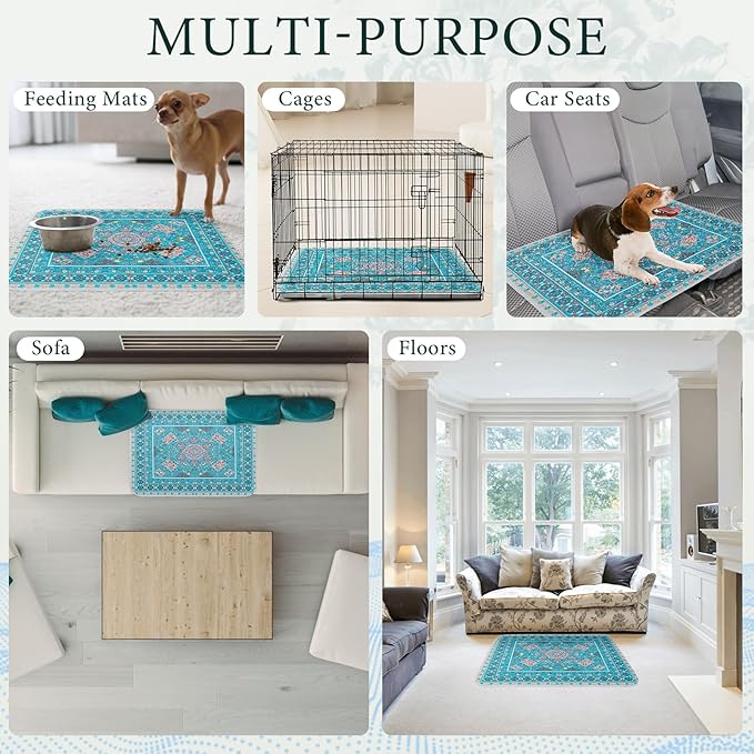 Homimp Washable Pee Pads for Dogs, 2 Pack Reusable Puppy Pads Waterproof, Absorbent and Leakproof Dog Pee Pads, Non Slip Puppy Training Pads, Pet Mat for Floor, Crate, Couch, Whelping,Blue 36"x41"