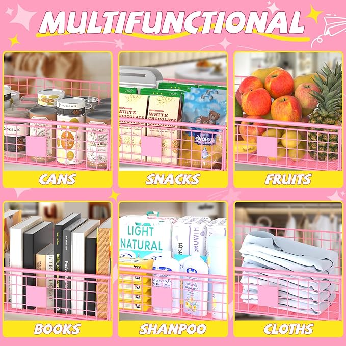 Indestructible Dog Toy basket, Medium Toy Box for Dogs,Pet Toy Bin Dog Metal Basket for Toys, Toy Storage Organizer, Living Room Area (Pink)