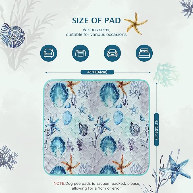 IEUUMLER Washable Pee Pads for Dogs, 2 Pack Reusable Waterproof Puppy Pads, Non-Slip Super Absorbent Dog Training Pad for Playpen Crate Bed EU012