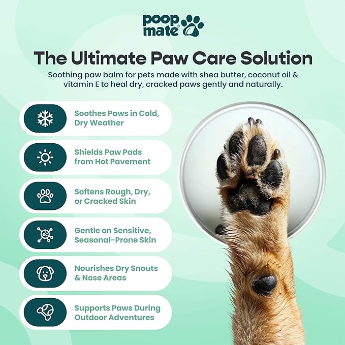 Dog Paw Balm & Nose Balm – Natural, Lick-Safe Paw Care for Dogs – Moisturizing Snout Cream with Coconut Oil, Shea Butter & Vitamin E – Protects Cracked Pads & Dry Noses – 2 oz