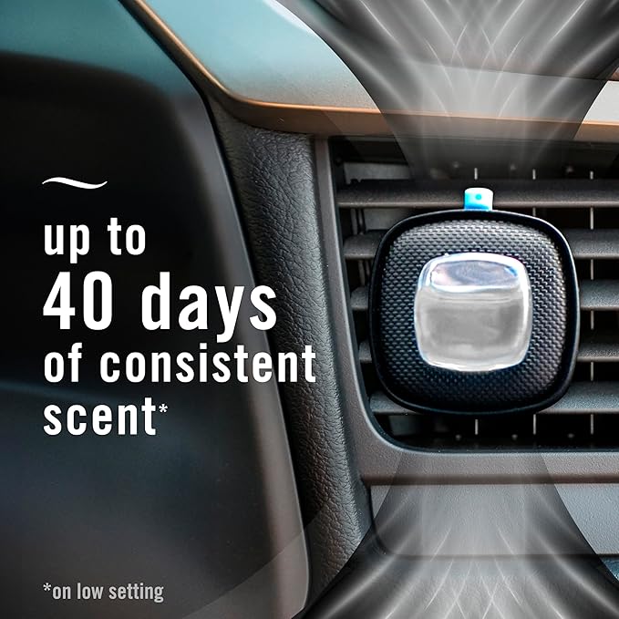 Febreze AUTO Air Freshener, Odor-Fighting Automotive Vent Clip, Noir Scent, 8 Count