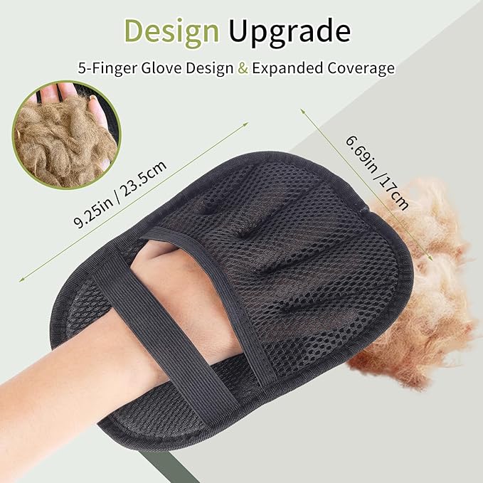 2 Pcs Pet Hair Removal Glove, Magic Brush Electrostatic Pet Hair Remover Glove, Reusable Dog Cat Hair Fur Remover Mitt, Pet Grooming Cleaning Gloves, Pet Hair Cleaner Removal Tool for Couch, Carpet