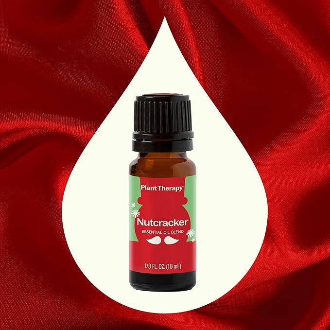 Plant Therapy Nutcracker Holiday Essential Oil Blend 10 mL (1/3 oz) Warm, Woody, and Festive Aroma, Relaxing & Uplifting, Perfect for Cozy Holiday Moments