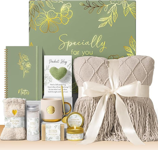 Self Care Gifts for Women Get Well Soon Gift Baskets, Unique Christmas Birthday Gifts for Women Spa Care Package, Sympathy Inspirational Thinking of You Gift Set for Mom Sister Friend Wife Girlfriend