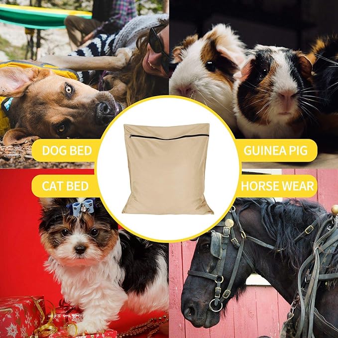 AUXSOUL 1 Pack Pet Laundry Bag,Stops Pet Hair Blocking The Washing Machine,Big Size Wash Bag Ideal for Dog Cat Horse,Hair Remover Safely,25.8’’ 27.8’’(65 X 70cm)(Beige)