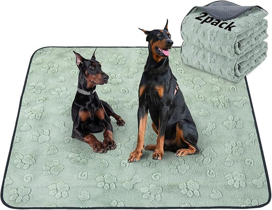 LOOBANI 2 Packs Extra Large Reusable Pee Pads for Dogs,72x72in Non-Slip Washable Puppy Pads, Super Absorbent Pet Whelping Pads, Puppy Playpen Mat for Incontinence, Housebreak, Floor and Bed