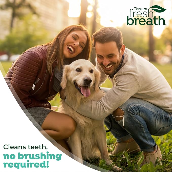 TropiClean Fresh Breath No Brushing Clean Teeth Dental & Oral Care Gel for Dogs, 4oz - 3 Pack