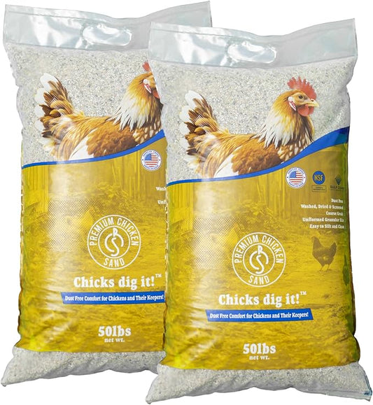 50 lbs (2-Pack) – Dust-Free, Odor-Control Bedding for Chicken Coops, Nesting Boxes, and Runs – Natural Poultry Litter, 100 lbs Total