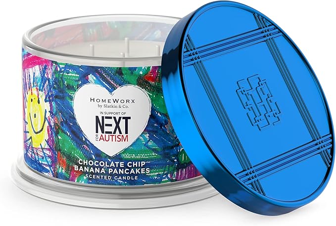 HomeWorx by SLATKIN + CO. Candle- Chocolate Chip Banana Pancakes, 18 oz. Premium Scented Candle - 30-55 Hours Burn Time