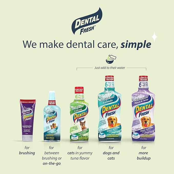 Dental Fresh Water Additive for Cats, Original Formula, 8 oz – Cat Breath Freshener – Products for Cats to Help Overall Cat Dental Health