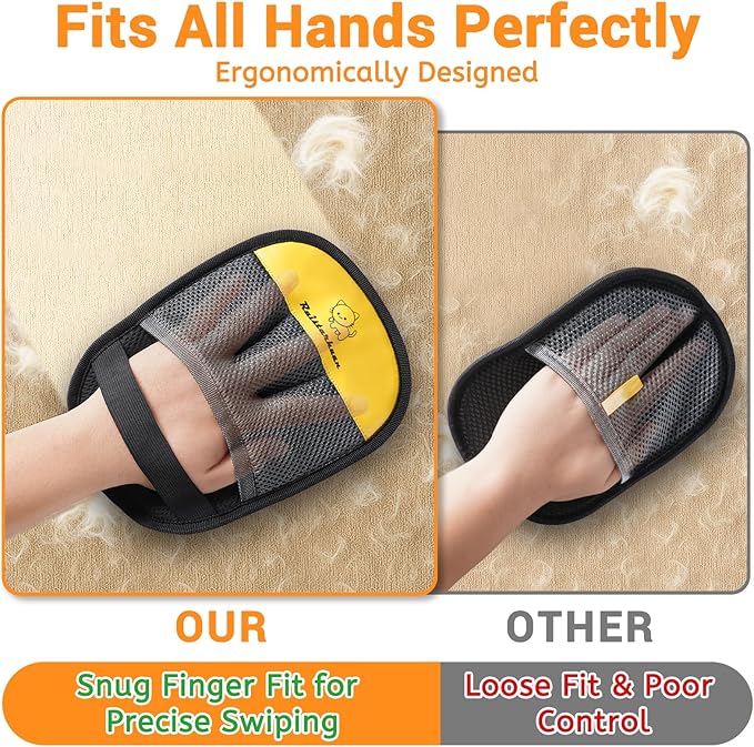 Pet Hair Removal Glove，2025 Newly Upgraded Reusable Magic Brush Pet Hair Remover Glove for Cats & Dogs，Pet Hair Remover Tool for Couch,Curtain, Clothing, Carpet, Car Seat (1Pcs)