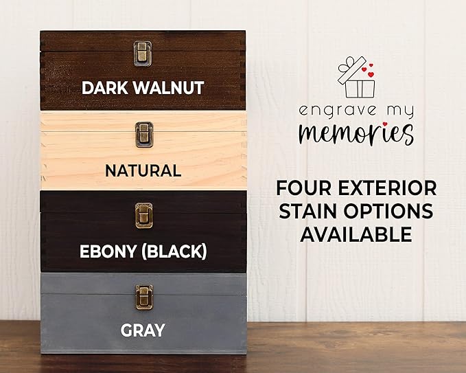Personalized Memorial Keepsake Box - Custom Engraved Wooden Memory Box for Remembrance Sympathy Gift for Loss of Loved One Funeral Memory Storage Box for Ashes, Photos, Mementos - Customized Gifts