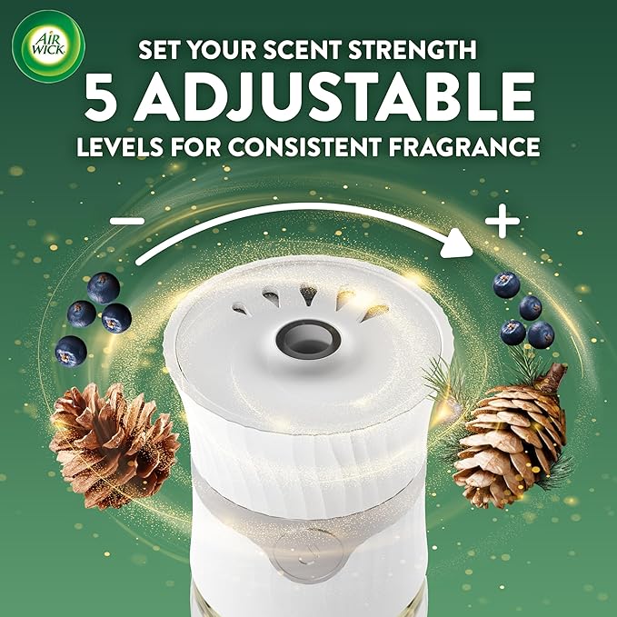 Air Wick Plug In Scented Oil Refill, Infused with Essential Oils, Plug In Air Fresheners for Home, Fresh Pine & Juniper, 4 ct