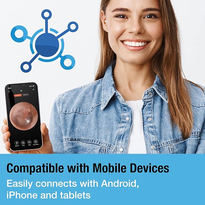 Ear Wax Removal Tool with Ear Camera by Tilcare - Ear Irrigation Flushing System for Adults & Kids - Perfect Ear Cleaning Kit - includes Basin, Syringe, Curette Kit, Towel and 30 Disposable Tips