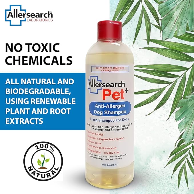 Allersearch Pet+ Anti-Allergen Dog Shampoo 16 Oz