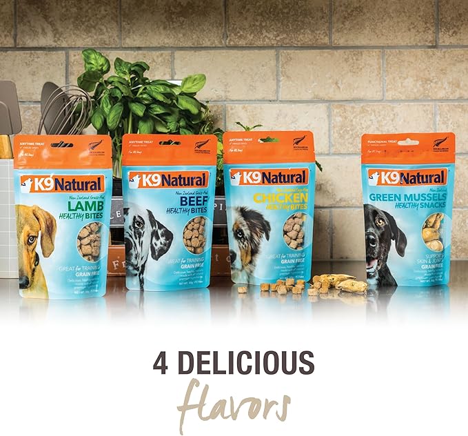 K9 Naturals, Freeze-Dried Single Ingredient Dog Treats, High-Value, Low-Calorie Protein Bites for Active Dogs, Healthy Dog Training Treats, Grain-Free Reward, Green Mussles, 1.76oz