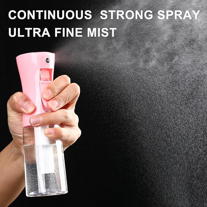 hair spray bottle, ultra-fine spray continuous spray bottle (200ml/6.8oz), used for hair design, vegetation, cleaning and skin care - empty, reusable (Pink)