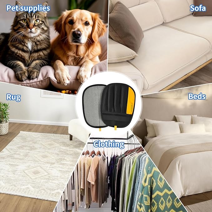 Pet Hair Removal Glove for Cats & Dogs,Newly Upgraded Reusable Electrostatic Pet Hair Removal Tool, Pet Hair Remover，Grooming & Cleaning Tool for Couch, Furniture, Clothing, Carpet, Car Seat