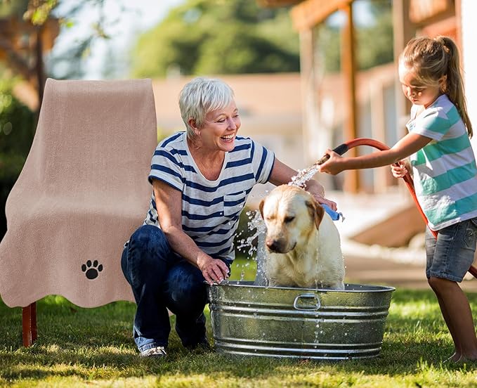 Microfiber Dog Towels for Drying Dogs, Super Absorbent and Soft Pet Grooming Towel, 40 Inch X 23.6 Inch, Perfect for Large, Medium or Small Dogs (Camel, 40"X23.6" - 1pack)