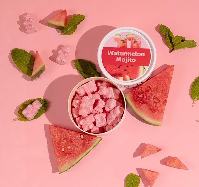 Happy Wax Watermelon Mojito Scented Bear Wax Melts - Natural Strong Scented Summer Wax Melts Infused w/Essential Oils - Non Toxic Wax Melt & Pet Safe Wax Melts - (4 oz Tin)
