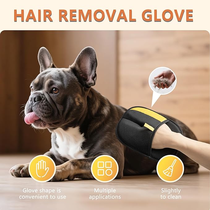 Hasina Pet Hair Removal Glove for Dogs & Cats, Upgrade Reusable Electrostatic Pet Grooming Glove, Pet Remover Mitt for Couch, Car Seats, Carpet, Clothing