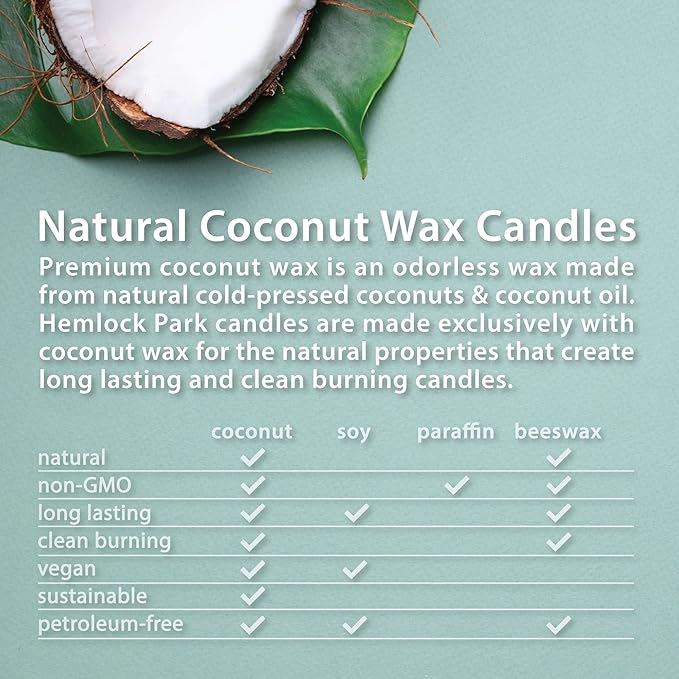 Hemlock Park Crackling Wood Wick Candle Handcrafted with Natural Coconut Wax (Standard 8 oz, Palo Santo Mountain Sage)