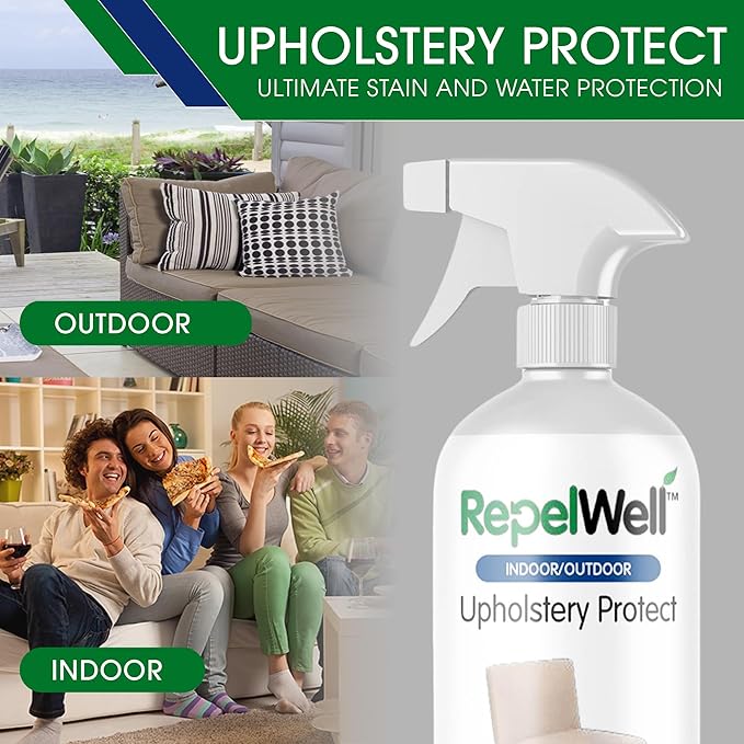 Eco-Friendly Upholstery Protect Stain & Water Repellent Spray 24oz – Non-Toxic, Pet-Safe Formula for Fabric, Leather, & Suede – Long-Lasting Stain Guard Keeps Furniture Clean & New