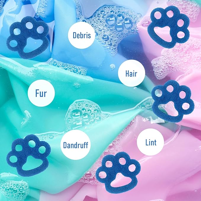 6 Pcs Pet Hair Remover for Laundry, Reusable Dog Cat Lint Catcher for Washing Machine, Effectively Removes Lint and Dander, Pet Hair Catcher for Washer, Dryer, Clothes, Bedding, Towels