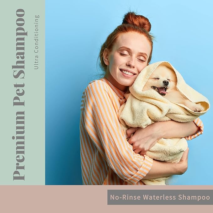 Begley's No Rinse Waterless Pet Shampoo, Bathless Cleaning, Deodorizing, and Odor Removal for a Shiny, Fresh Smelling Coat - Effective for Dogs, Puppies, and Cats - Fresh Lavender Scent