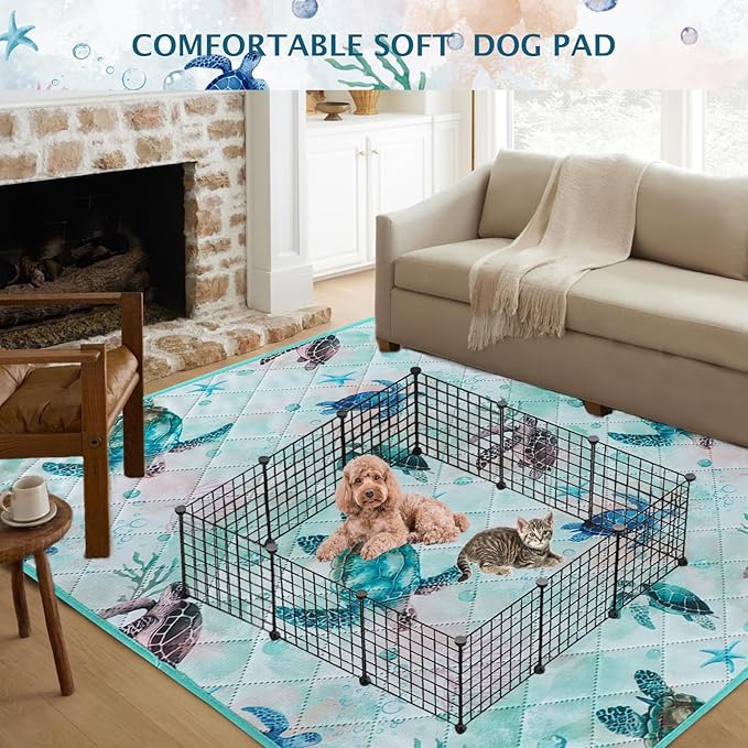 IEUUMLER Washable Pee Pads for Dogs, 1 Pack Reusable Waterproof Puppy Pads, Non-Slip Super Absorbent Dog Training Pad for Playpen Crate Bed EU012