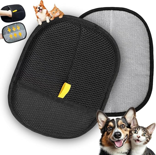 2 Pcs Pet Hair Remover Glove for Dogs Cats Electrostatic Reusable Pet Grooming Mitt with Mesh Back, Lint & Fur Remover Glove for Furniture Bedding Carpet & Clothing, Easy to Clean