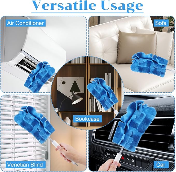 10 PCS Duster Refill Fleece Refills Hand Dusters Cleaning Reusable Duster Pads Washable Dusters for Cleaning Ceiling Fan Hardwoods Window Kitchen Floor, Rainbow Colors (Bright Color)