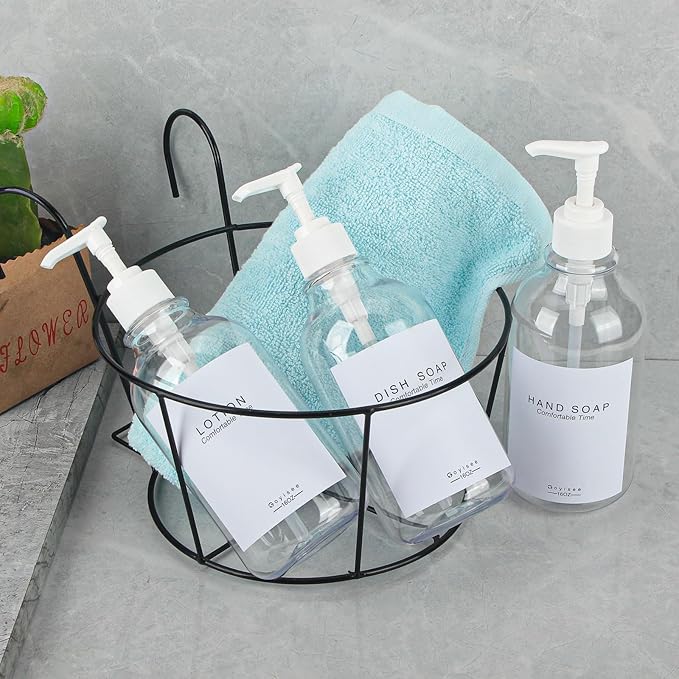 Shampoo and Conditioner Dispenser for Shower Wall,Shower Soap Dispenser 3 Chamber No Drill,Refillable for Shampoo Lotion Oil Shower Soap Hand Soap and Dish Soap…