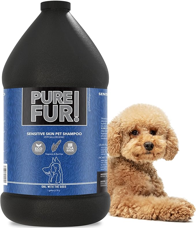 Pure Fur! by Girl With The Dogs - Made in USA - Sensitive Skin Pet Shampoo, 1 Gallon