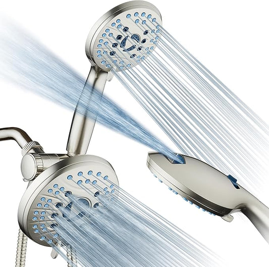 Hotel Spa AquaCare for California As-Seen-On-TV High Pressure Handheld Rain 50-mode 3-way Shower Head Combo, Anti-clog Jets, 2-mode Tub & Pet Power Wash, Wall Bracket, 6 ft. Stainless Steel Hose