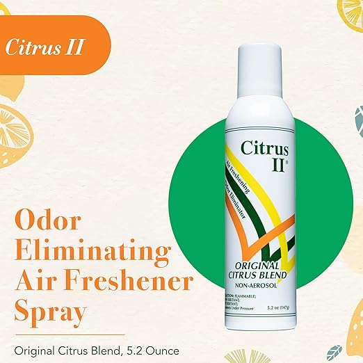 Citrus II Deodorizing Spray - Air Freshener and Odor Eliminator - for Home and Facilities - Original Citrus Blend Scent - 5.2 Oz.