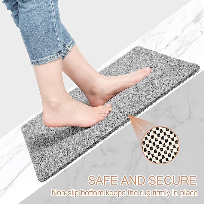 Joyhalo Shower Mats for Showers Anti Slip for Elderly, 24'' x 24'' Non Slip Bath Mat for Inside Shower, Bath Tub Mats for Bathroom Non Slip for Shower, PVC Loofah Bathroom Mats, Grey
