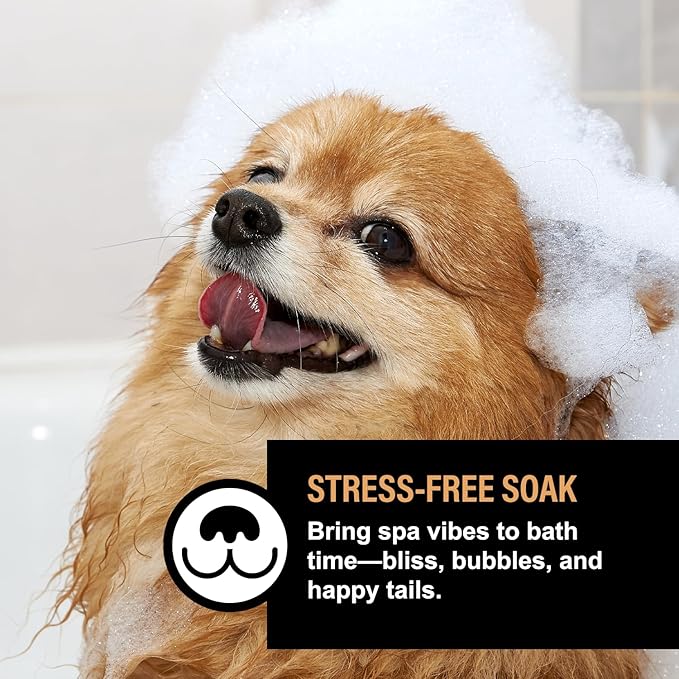 Dog Shampoo Alternative – Oatmeal & Honey Puppy Bubble Bath with Autumn Scent – Natural Gentle Dog Wash – Halloween Dog Gift - 12 Baths (Cranberry Spice)